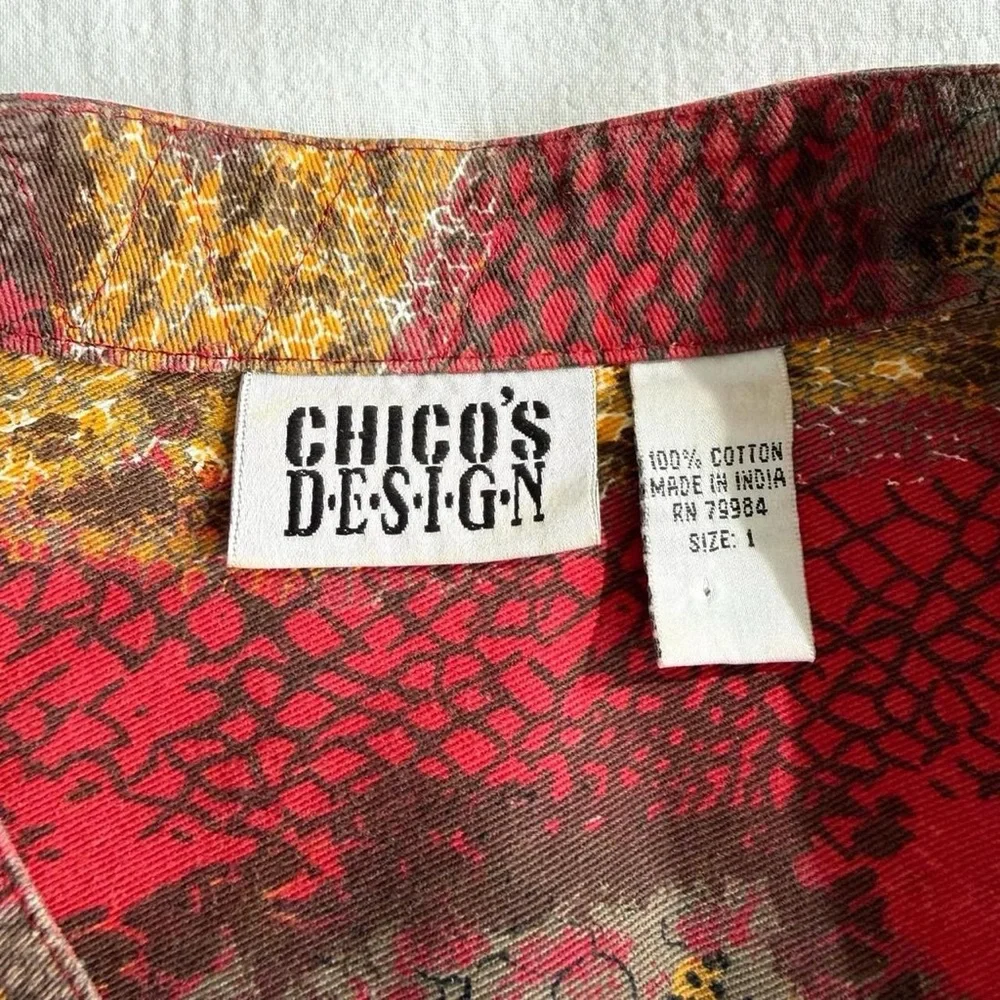 Vintage Chico’s Snakeskin Print Boho Jacket